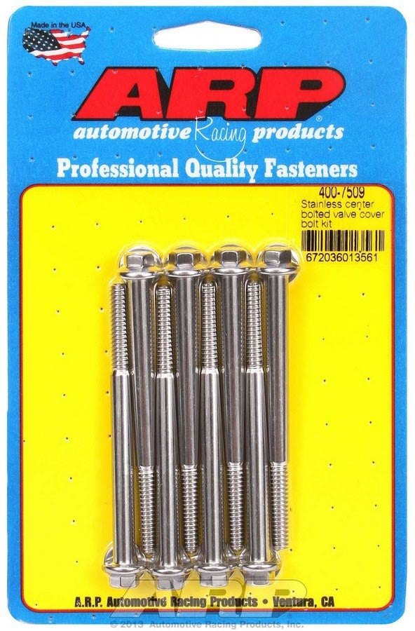 Auto Racing Products Engine Component S/S Valve Cover Bolt Kit 1/4in- 20 6pt. (8) 400-7509