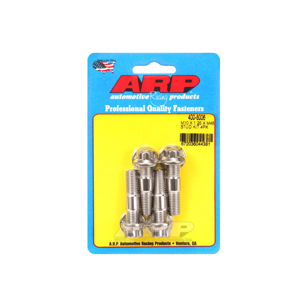 Auto Racing Products Automotive Hardware Stud Kit - Broached 4pk 10mm x 1.25 x 48mm 400-8006