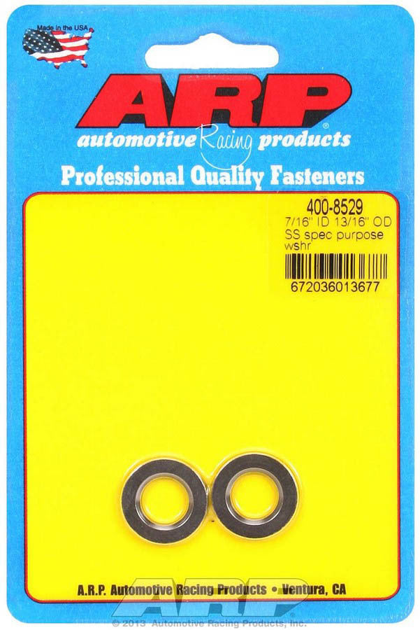 Auto Racing Products Automotive Hardware S/S Flat Washers - 7/16 ID x .812 OD (2) 400-8529