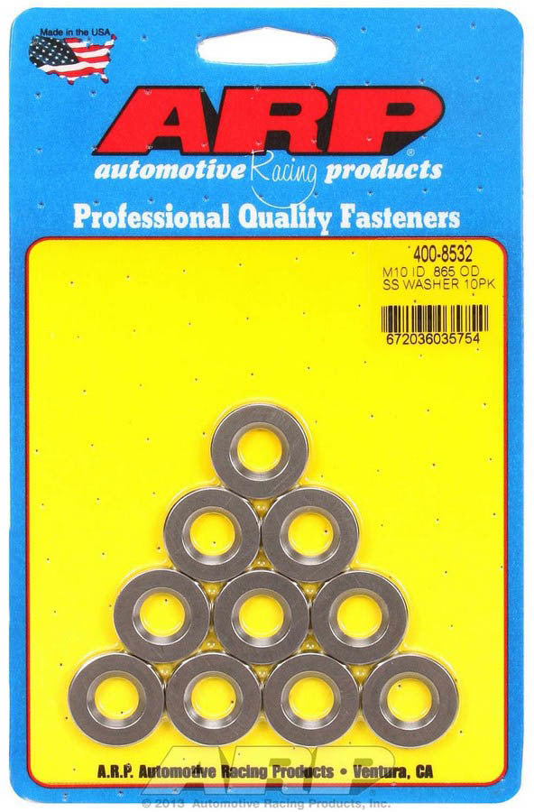 Auto Racing Products Automotive Hardware 10mm ID SS Washers 10pk .865 OD 400-8532