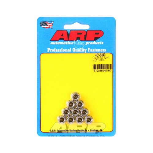 Auto Racing Products Automotive Hardware 1/4-20 SS 12pt Nut Kit (10pk) 401-8340