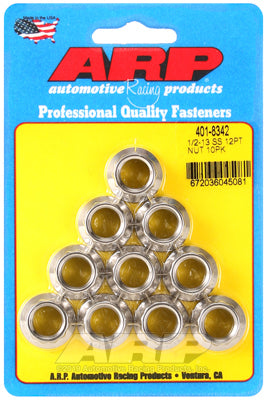 Auto Racing Products Automotive Hardware 1/2-13 SS 12pt Nut Kit 10pk 401-8342