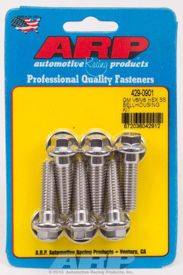 Auto Racing Products Automotive Hardware S/S Bellhousing Bolt Kit - 6pt. GM V6/V8 429-0901