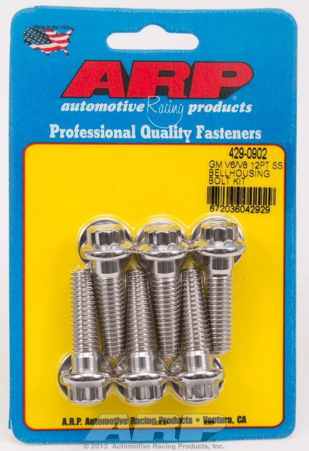 Auto Racing Products Automotive Hardware S/S Bellhousing Bolt Kit - 12pt. GM V6/V8 429-0902