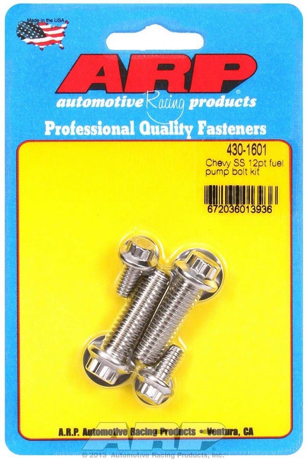 Auto Racing Products Fuel System Component S/S Chevy Fuel Pump Bolt Kit 12pt. 430-1601