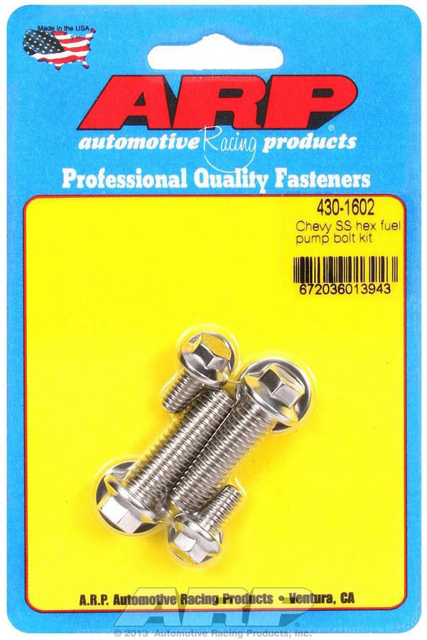 Auto Racing Products Fuel System Component S/S Chevy Fuel Pump Bolt Kit 6pt. 430-1602