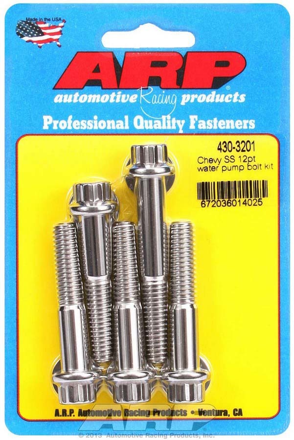 Auto Racing Products Cooling Component S/S Water Pump Bolt Kit Chevy 12pt. 430-3201