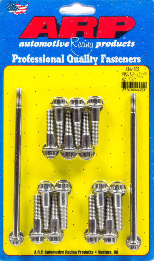 Auto Racing Products Engine Component Oil Pan Bolt Kit - GM LT1 6.2L 12pt S/S 434-1805