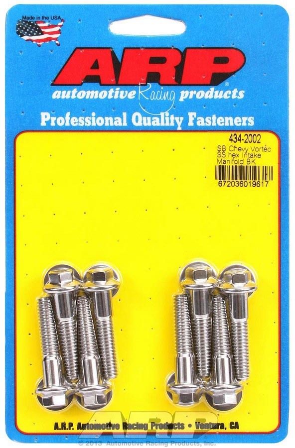 Auto Racing Products Engine Component SBC S/S Intake Bolt Kit 6pt. 434-2002