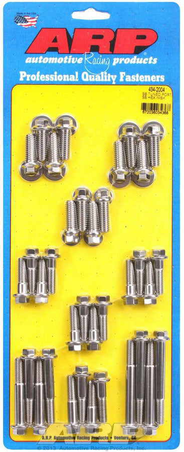 Auto Racing Products Engine Component SBC S/S Intake Bolt Kit 6pt. 434-2004