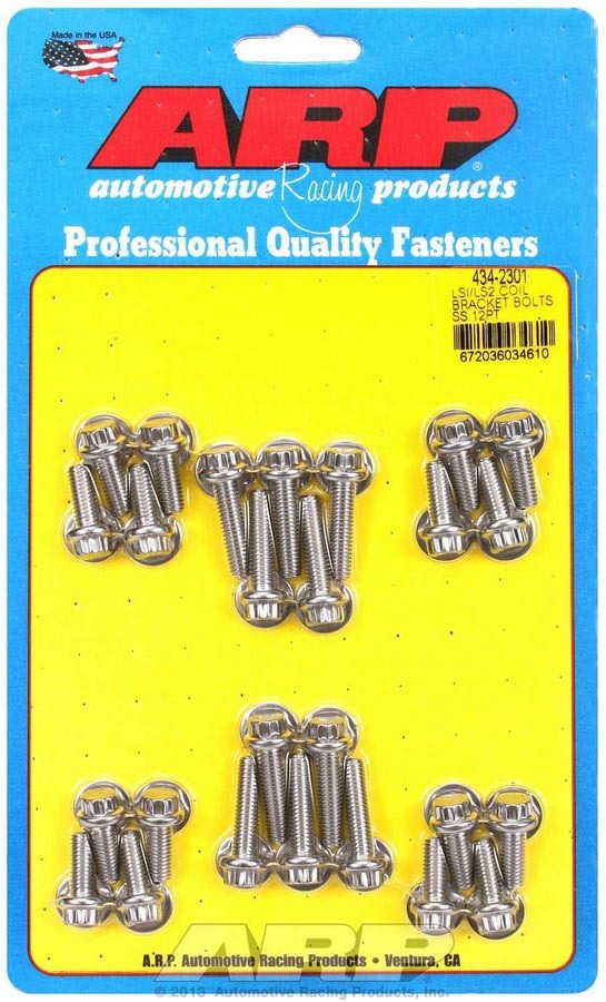 Auto Racing Products Ignition Component S/S Coil Bracket Bolt Kit - 12pt. LS1/LS2 434-2301