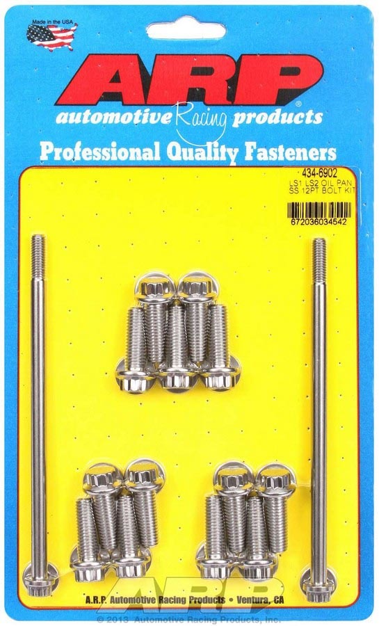 Auto Racing Products Engine Component S/S Oil Pan Bolt Kit 12pt. LS1/LS2 434-6902