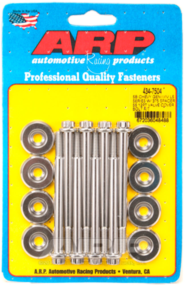 Auto Racing Products Wheel Accessory Valve Cover 12pt SS Bolt Kit GM LS e/.375 Spacer 434-7504
