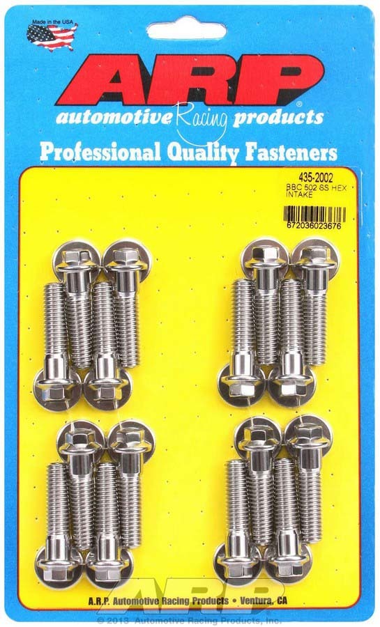 Auto Racing Products Engine Component BBC S/S Intake Bolt Kit - 6pt. 502 435-2002