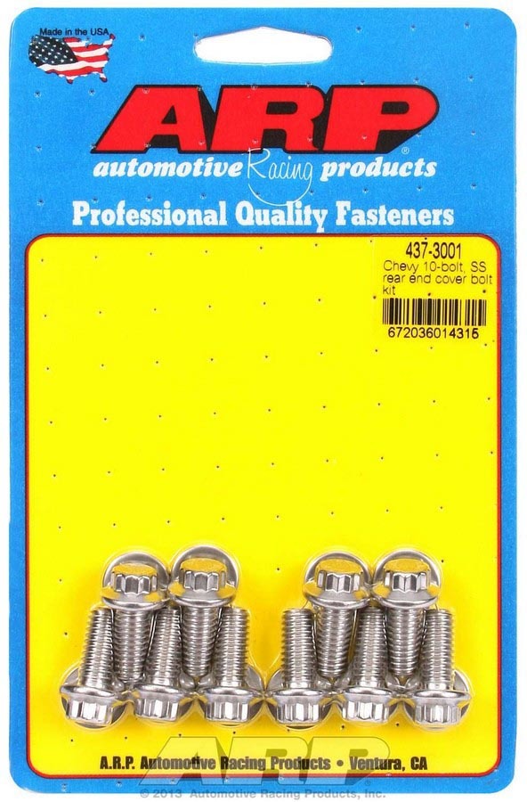 Auto Racing Products Drivetrain Component S/S Rear End Cover Bolt Kit - 10-Bolt Chevy 437-3001