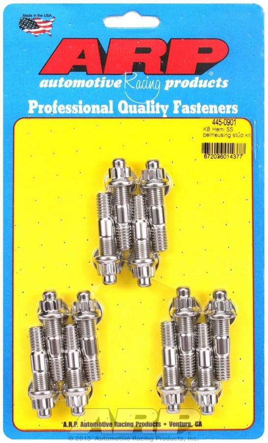 Auto Racing Products Automotive Hardware S/S Bellhousing Stud Kit 445-0901
