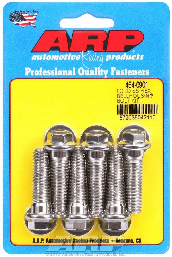 Auto Racing Products Automotive Hardware S/S Bellhousing Bolt Kit - 6pt. Ford 454-0901