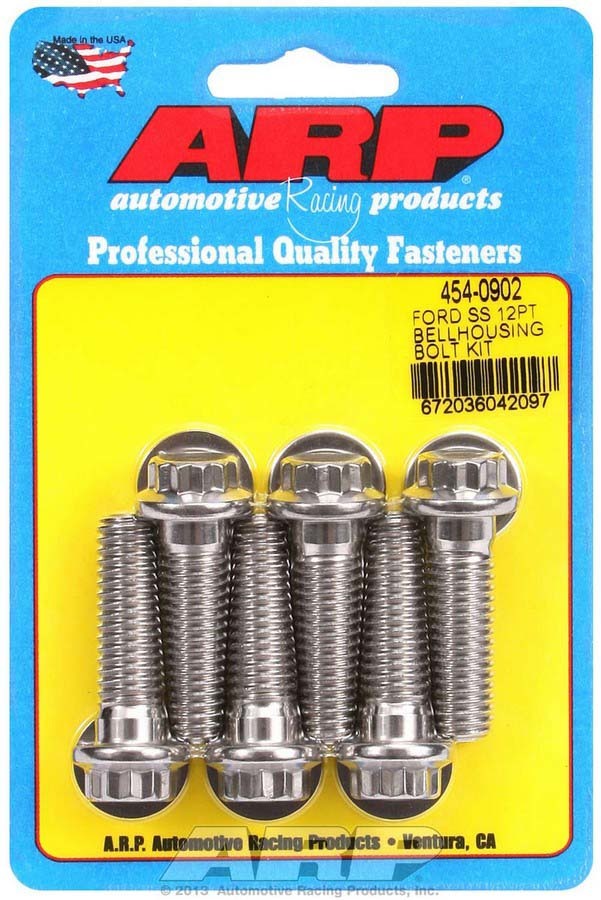 Auto Racing Products Automotive Hardware S/S Bellhousing Bolt Kit - 12pt. Ford 454-0902