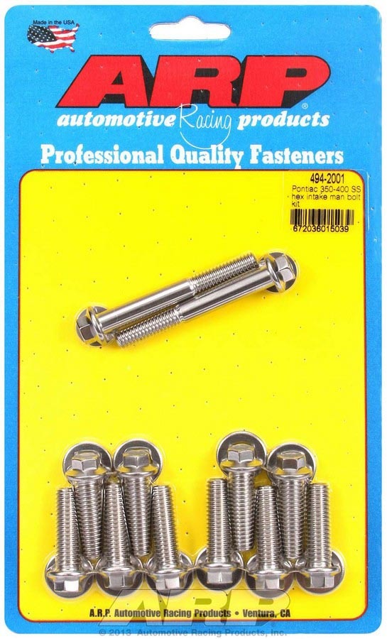 Auto Racing Products Engine Component Pontiac S/S Intake Bolt Kit 6pt. 494-2001