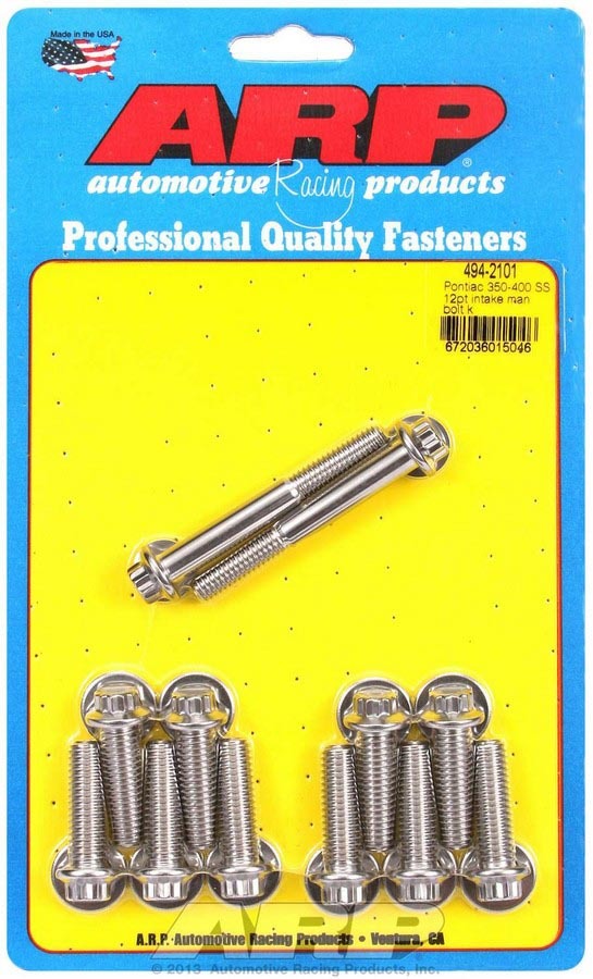 Auto Racing Products Engine Component Pontiac S/S Intake Bolt Kit 12pt. 494-2101