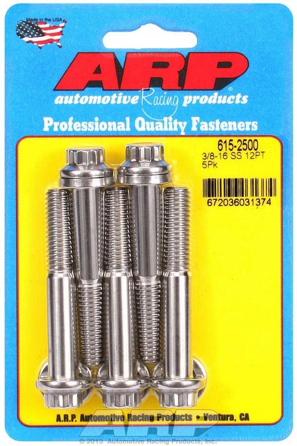 Auto Racing Products Automotive Hardware SS Bolt Kit - 12pt 5pk 3/8 x 2.500 615-2500