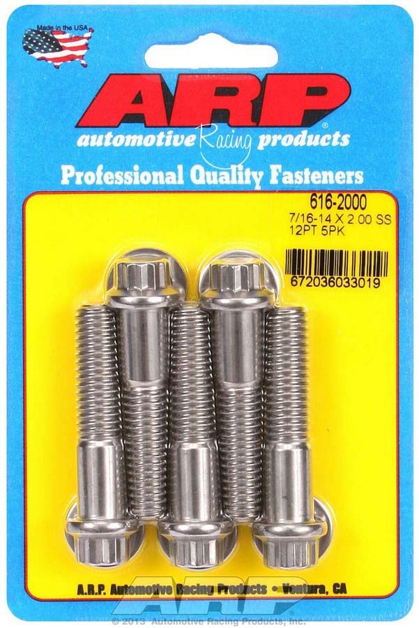 Auto Racing Products Automotive Hardware S/S Bolt Kit 12pt 5pk 7/16-14 x 2.000 616-2000