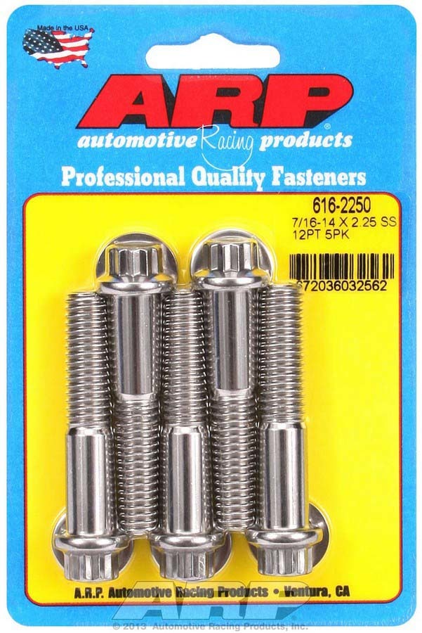 Auto Racing Products Automotive Hardware S/S Bolt Kit - 12pt. (5) 7/16-14 x 2.250 616-2250