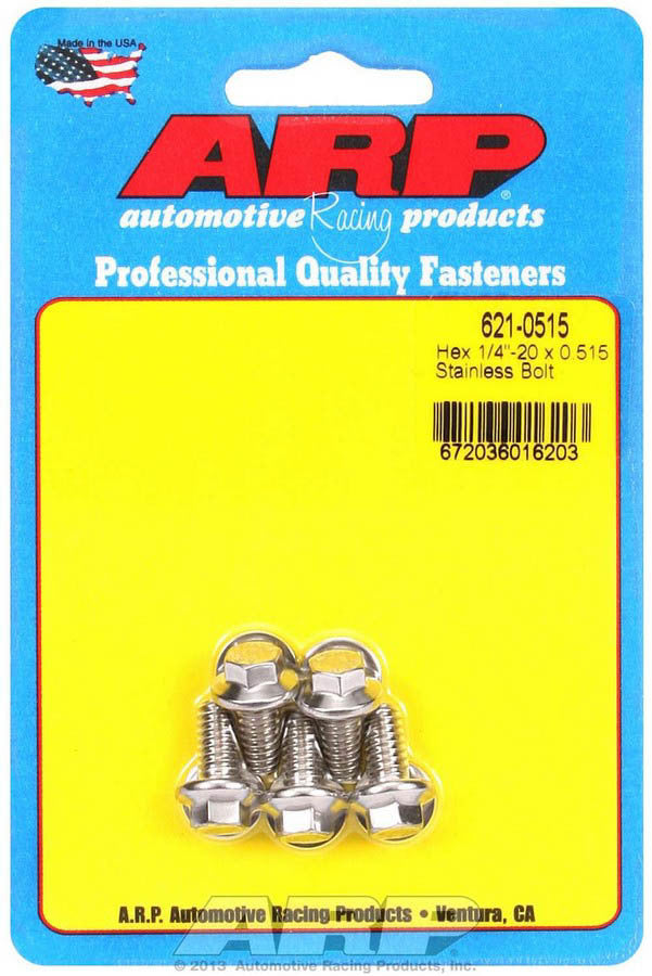 Auto Racing Products Automotive Hardware S/S Bolt Kit - 6pt. (5) 1/4-20 x .515 621-0515