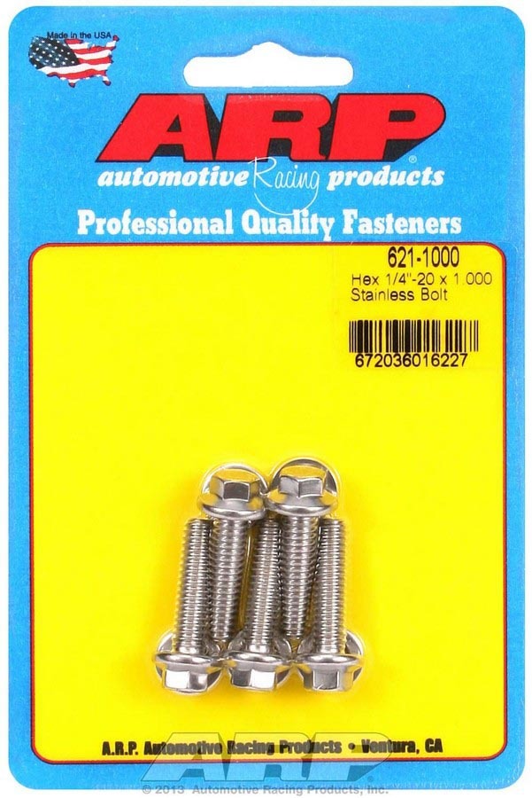 Auto Racing Products Automotive Hardware S/S Bolt Kit - 6pt. (5) 1/4-20 x 1.000 621-1000