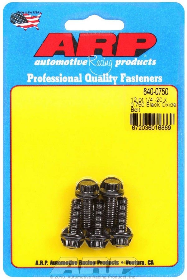 Auto Racing Products Automotive Hardware Bolt Kit - 12pt. (5) 1/4-20 x .750 640-0750
