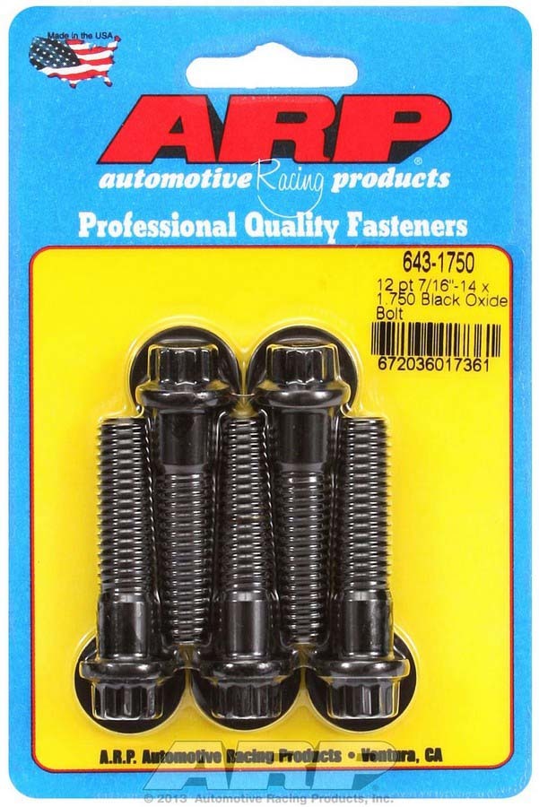 Auto Racing Products Automotive Hardware Bolt Kit - 12pt. (5) 7/16-14 x 1.750 643-1750