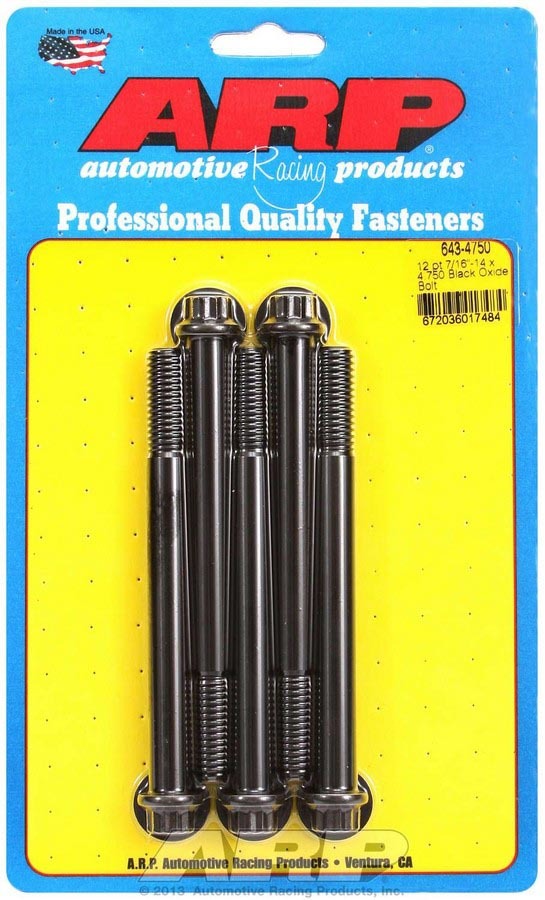 Auto Racing Products Automotive Hardware Bolt Kit 12pt 5pk 7/16-14 x 4.750 643-4750