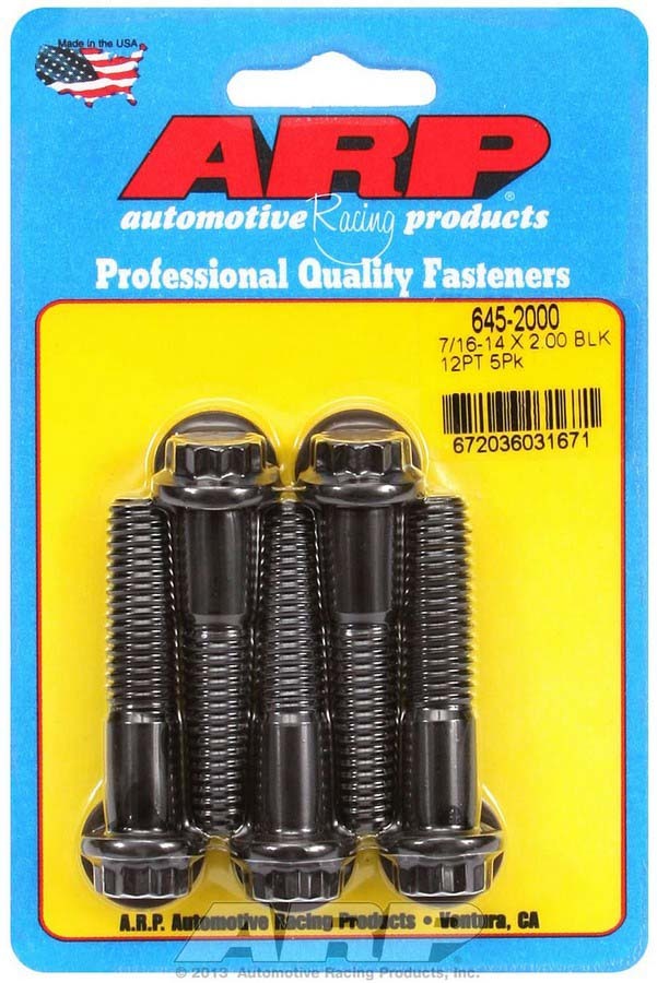 Auto Racing Products Automotive Hardware 7/16-14 x 2.000 12pt Bolt Kit 5pk 645-2000