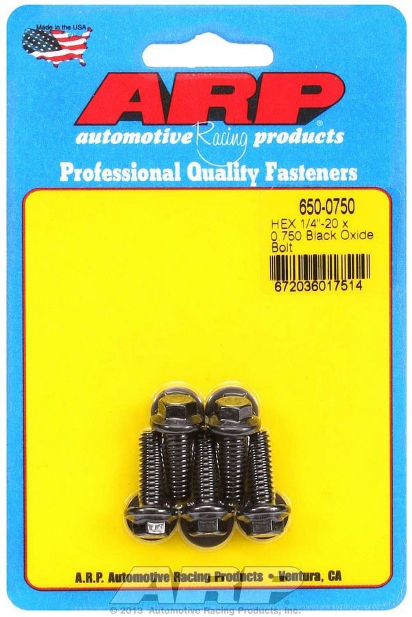 Auto Racing Products Automotive Hardware Bolt Kit - 6pt. (5) 1/4-20 x .750 650-0750