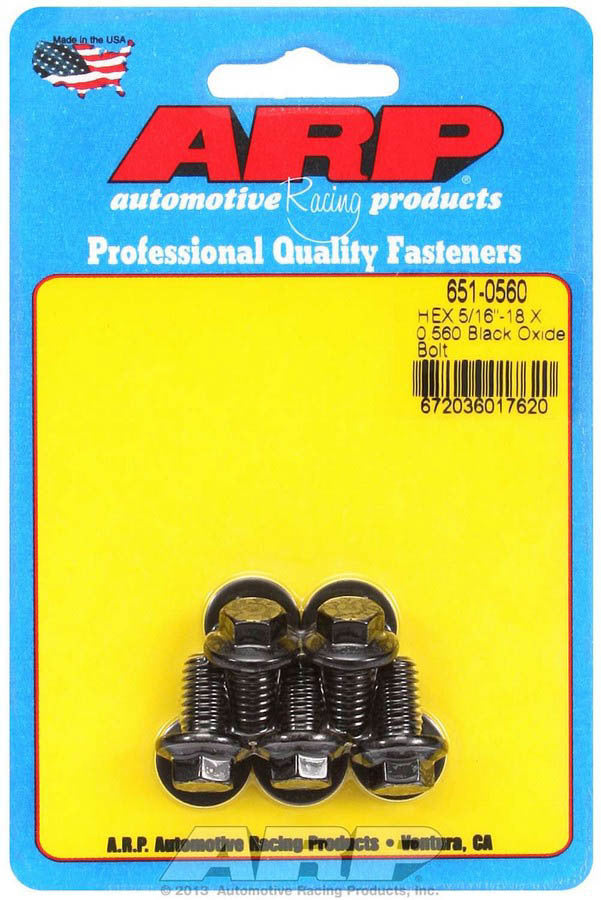 Auto Racing Products Automotive Hardware Bolt Kit 6pt (5pk) 5/16-18 x .560 651-0560
