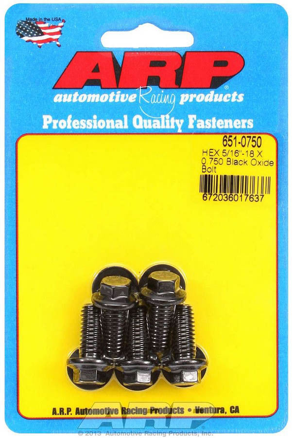Auto Racing Products Automotive Hardware Bolt Kit - 6pt. (5) 5/16-18 x .750 651-0750