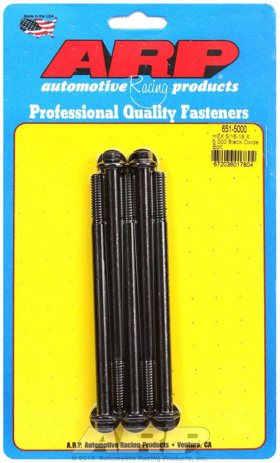 Auto Racing Products Automotive Hardware Bolt Kit - 6pt. (5) 5/16-18 x 5.000 651-5000
