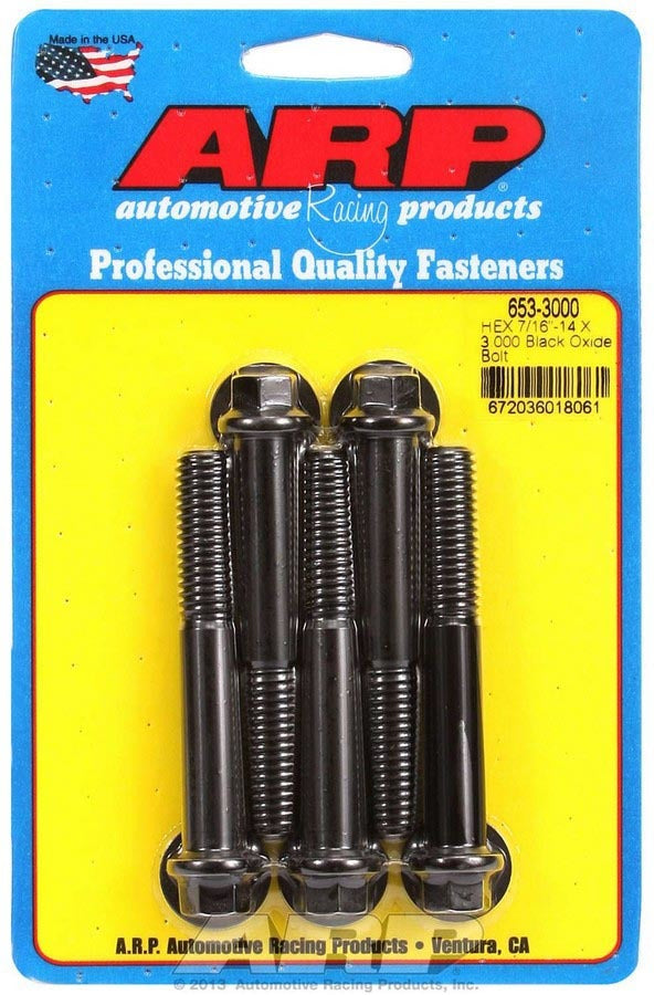 Auto Racing Products Automotive Hardware Bolt Kit - 6pt. (5) 7/16-14 x 3.000 653-3000