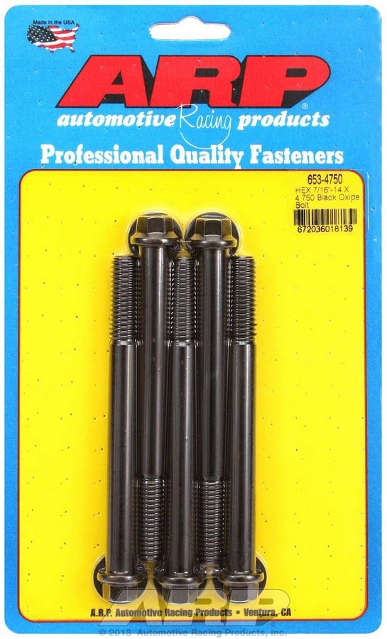 Auto Racing Products Automotive Hardware Bolt Kit - 6pt. (5) 7/16-14 x 4.750 653-4750
