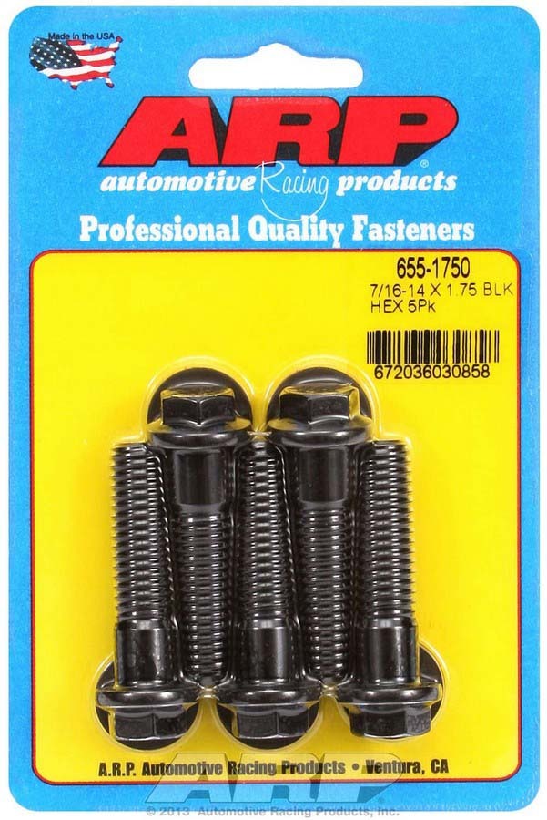 Auto Racing Products Automotive Hardware Bolt Kit - 6pt. (5) 7/16-14 x 1.750 655-1750