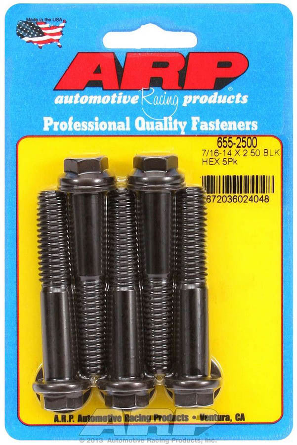Auto Racing Products Automotive Hardware Bolt Kit - 6pt. (5) 7/16-14 x 2.500 655-2500