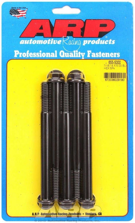 Auto Racing Products Automotive Hardware Bolt Kit - 6pt. (5) 7/16-14 x 5.000 655-5000