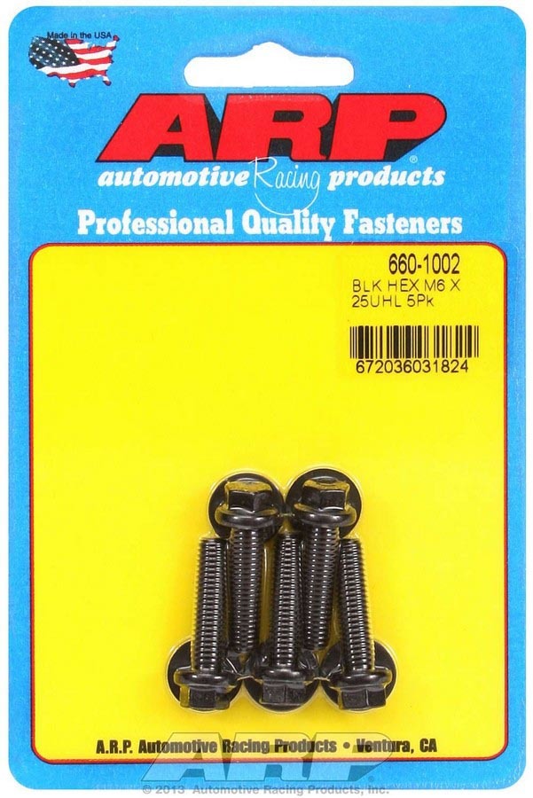 Auto Racing Products Automotive Hardware Bolt Kit - 6pt 5pk 6mm x 1.00 x 25mm 660-1002