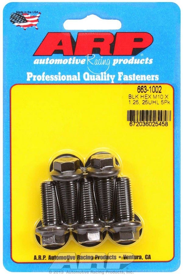 Auto Racing Products Automotive Hardware Bolt Kit - 6pt 5pk 10mm x 1.25 x 25mm 663-1002