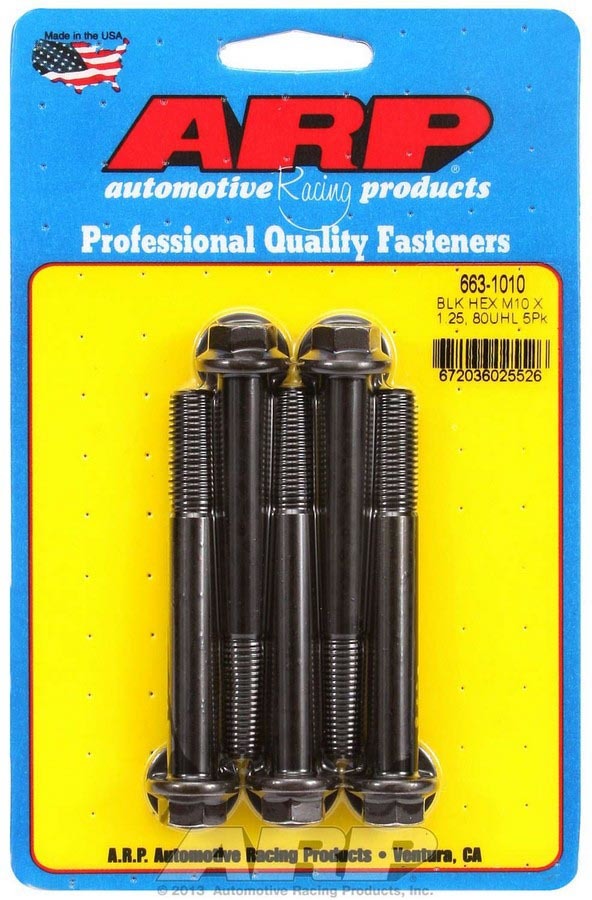 Auto Racing Products Automotive Hardware Bolt Kit - 6pt. (5) 10mm x 1.25 x 80mm 663-1010