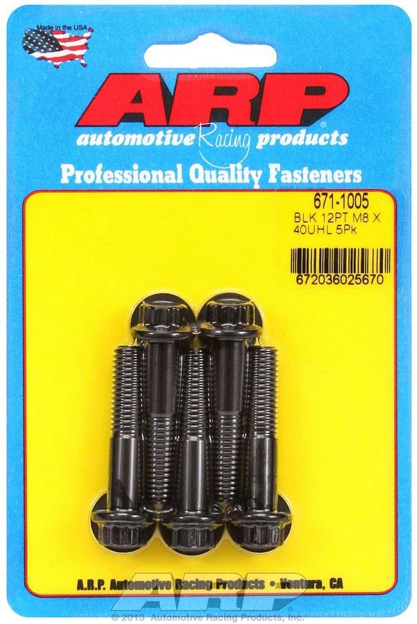 Auto Racing Products Automotive Hardware Bolt Kit - 12pt. (5) 8mm x 1.25 x 40mm 671-1005