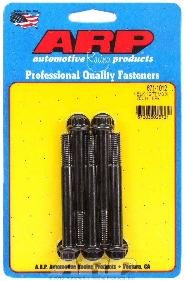 Auto Racing Products Automotive Hardware Bolt Kit - 12pt. (5) 8mm x 1.25 x 75mm 671-1012