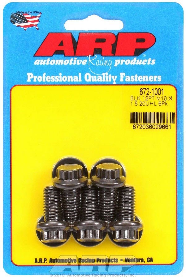 Auto Racing Products Automotive Hardware Bolt Kit - 12pt. (5) 10mm x 1.5 x 20mm 672-1001