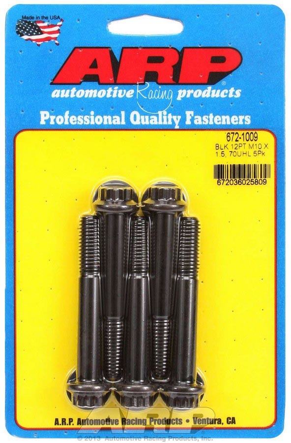Auto Racing Products Automotive Hardware Bolt Kit - 12pt. (5) 10mm x 1.5 x 70mm 672-1009