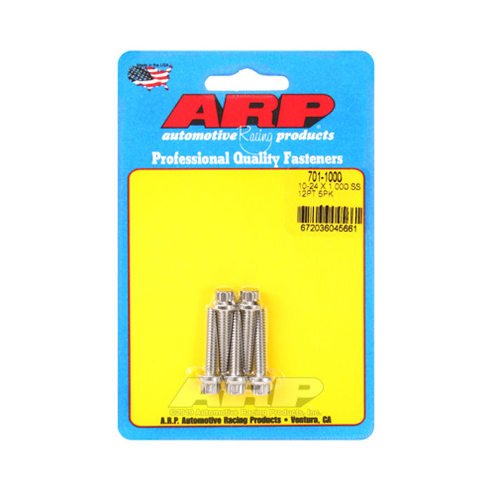 Auto Racing Products Automotive Hardware Bolt Kit - SS 12pt 5pk 10-24 x 1.000 701-1000